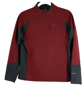 The North Face Flashdry Uomo L Pile Interno 1/4 Zip Pullover Giacca Rosso Antracite - Foto 1 di 9