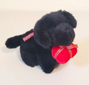 Mine Alone Black Lab Dog Christmas Present Pull String Vibrating Plush 5.5" - Picture 1 of 6