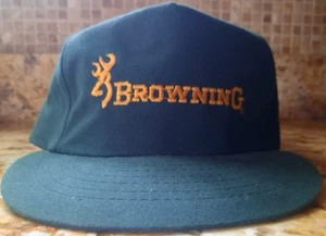 VINTAGE GREEN EMBROIDERD BROWNING FIREARMS DEER HUNTING LOGO HAT ADJUSTABLE - Picture 1 of 8