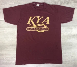 Vintage KYA San Francisco Shirt Maroon 80s Fort Mason Pier 2 Sportswear Mens L - Picture 1 of 12