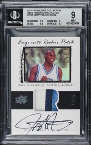 /35 2013 EXQUISITE 2003 TRIBUTE PATCH JERSEY AUTO ROOKIE JERRY STACKHOUSE BGS 9 - Picture 1 of 2