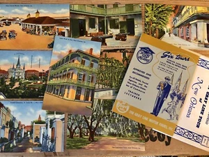Lotto Cartoline New Orleans Vintage Brochure Souvenir Linea Grigia Bus Tour - Foto 1 di 10