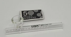 Heavy Duty Reusable Smoke Pipe 3.5" Clear Glass with 5 Screens Free P&P UK Stock - Picture 1 of 2