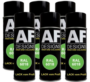 6x RAL Lackspray Autolack Sprühdose Spraydose RAL6018 GELBGRUEN glänzend matt - Bild 1 von 2
