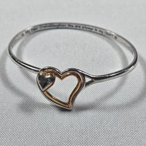 THE BRADFORD EXCHANGE DEAR GRANDDAUGHTER ENGRAVED DIAMOND HEART BRACELET VINTAGE - Picture 1 of 6