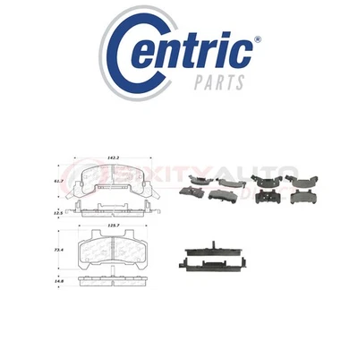 Centric Semi Metallic Brake Pads w Shims for 1983-1991 Chevrolet Cavalier sv Foto 1 de 4