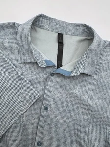 Lululemon Airing Easy Short Sleeve Button Up Geometric Shirt Abstract Men's XXL - Picture 1 of 10