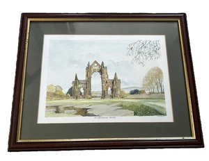 Guisborough Priory Water Colour di T.D Kilburn ottime condizioni cornice marrone/oro - Foto 1 di 24