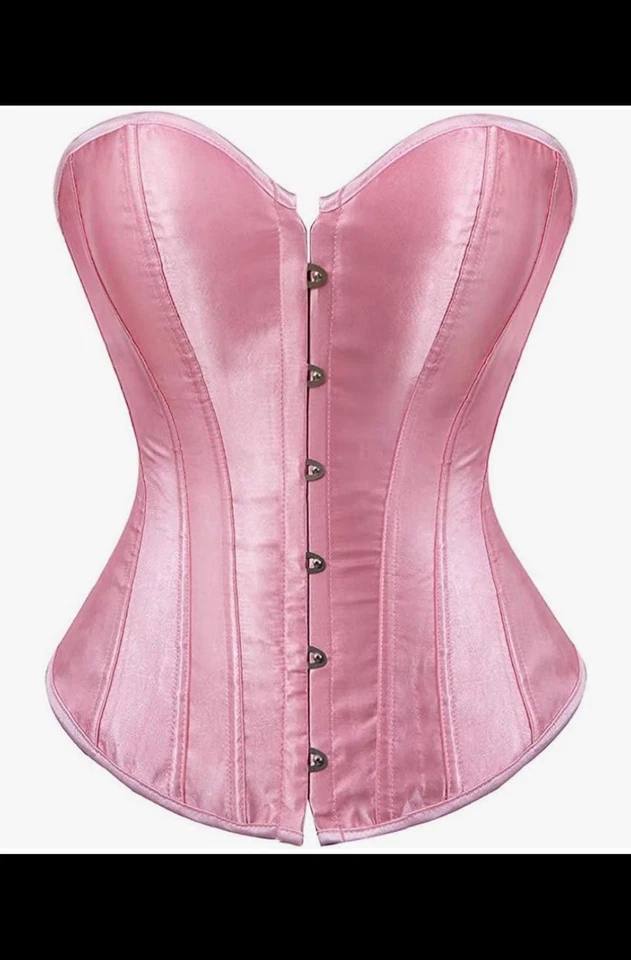 Faux Suede Steampunk Victorian Medieval Underbust Waistcoat Corset Vest Top SML  - Image 1 of 1