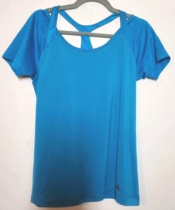 Adidas Womens Active Climacool Top Medium Teal Short Sleeve Racerback - Picture 1 of 6