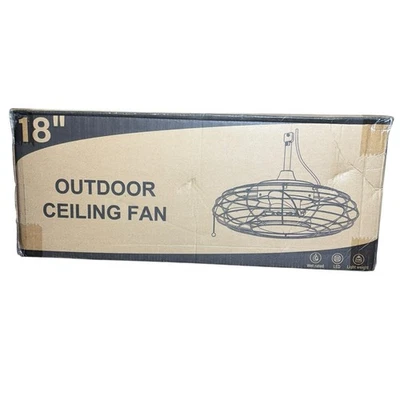 Outdoor  18” Hanging Ceiling Fan W/ Lights Fan W Remote & App Control - Image 1 of 4