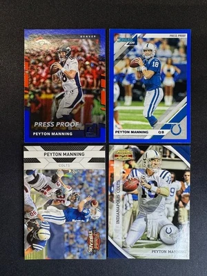 (4) Peyton Manning Donruss Press Proof Blue Threads Gridiron Gear Broncos Colts - Image 1 of 2