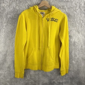 Youth Pokemon Pikachu Hoodie Jacket Full Zip Yellow Size Large - Picture 1 of 6