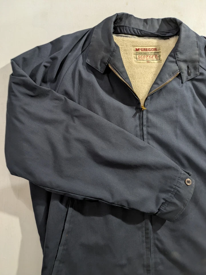 Jaqueta de Trabalho Vintage Anos 80 McGregor Scotset - Forrada Sherpa - 44R - Azul - Imagem 1 de 4