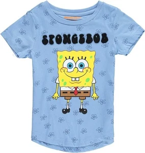 SpongeBob SquarePants Girls T-Shirt - Spongebob & Patrick Front & Back Tee -... - Picture 1 of 2