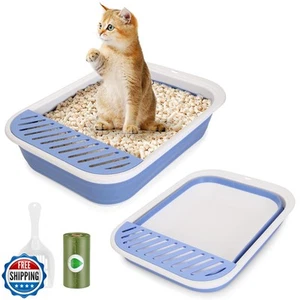 Faltbare Katzentoilette für Kätzentoilette, ShineMe oben offen für kleine Katzenklo mit Sco - Bild 1 von 5