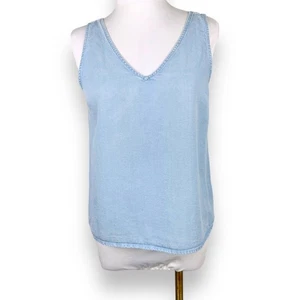 Small petite GAP Denim Style kurzes Tanktop Bluse V-Ausschnitt - Bild 1 von 5