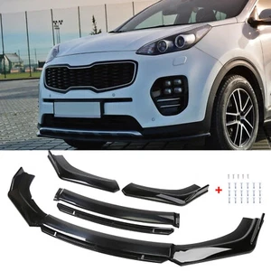 For KIA Sportage 00-25 Gloss Black Front Bumper Lip Splitter Dual-Layer Body Kit - Picture 1 of 12