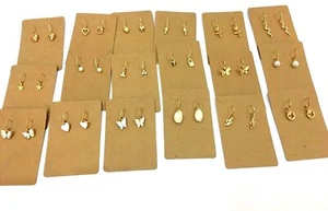 Mode Vorwärts Hängel Ohrringe-Goldton-Hebel Rücken-Herz-Schmetterling-Schlange-Stern - Bild 1 von 34