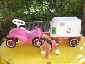 BIG New Bobby Car pink & Pony Caddy & Pferd - Hello Kitty - Trailer Anhänger - Bild 1 von 16