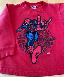 VINTAGE MAJESTIC SWEATSHIRT BOYS SZ 4 SPIDERMAN RED - Picture 1 of 3