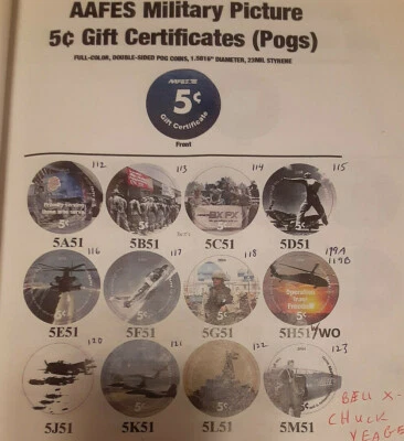   5th  Print  5 Cent  Set of AAFES  Pogs,  Uncirculated - Image 1 of 3