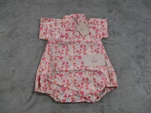 Hampton Babies Girls 6 Month Romper Pink Floral One Piece Jumpsuit Short Sleeve - Picture 1 of 7