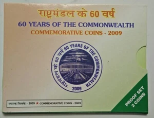 REBUBLIC INDIA 60 YEARS OF THE COMMON WEALTH 2009 PROOF COIN SET - Picture 1 of 4