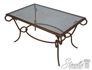 L67125: Regency Style Gold Finish Iron Base Glass Top Coffee Table - Picture 1 of 12