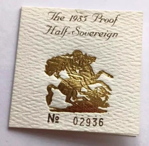 COA für Half-Sovereign 1985 (nur COA)  - Bild 1 von 1