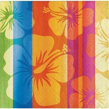 Бумажные салфетки для напитков из гибискуса Sunset Stripes малое количество 16 упаковок столовая посуда Luau - Изображение 1 из 1