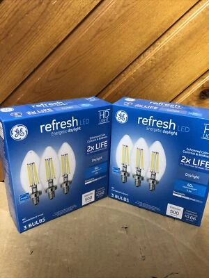 6 Bulbs GE Refresh 60-Watt Replacement BC Daylight Dimmable Light Bulb NEW - Image 1 of 3