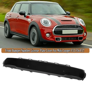 For MINI Cooper F55 F56 57 JCW Front Bumper Number Plate Cover Black 51117337791 - Picture 1 of 11