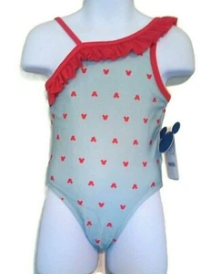 Disney Mickey Mouse Girl's One Piece Swimsuit with Ruffle UPF 50 Size 2T New - Picture 1 of 11