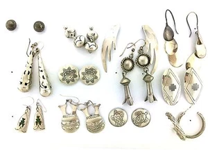 Sterling Silver Native American Turtle Sun Stamp MIXED LOT Styles Post Earrings - Picture 1 of 6