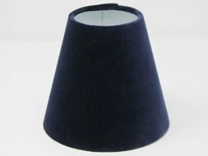 Paralume blu navy in velluto piccolo clip candela conico - Foto 1 di 6