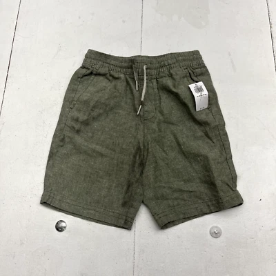 Old Navy Green Functional Drawstring Linen Blend Shorts Boys Size 5T NEW - Image 1 of 4