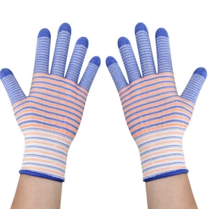 6Pair Breathable Thorn Proof Non-slip Wear-resistant Nylon Gloves Striped Gloves - Bild 1 von 18