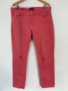 Levi's 524 Women's Too SuperLow Pink Size 17M Waist 34 Leg 30 Distressed - Picture 1 of 12