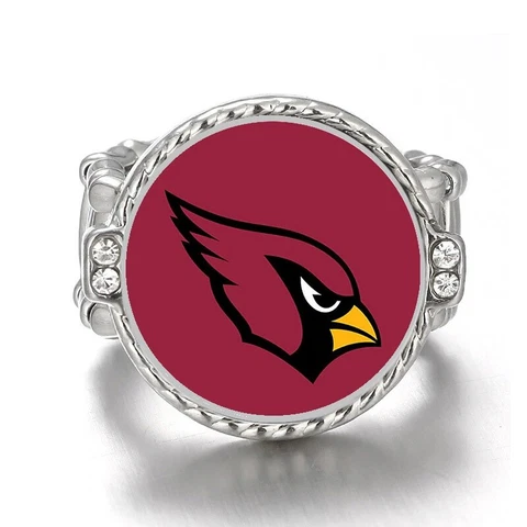 Arizona Cardinals Silver Women's Crystal Accent Football Ring w Gift Pkg D12 Cover