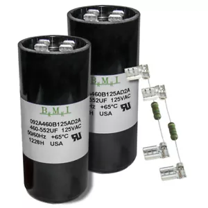 (2) PACK, 460-552 UF MFD HVAC condensadores de arranque de motor 125 VCA y 2 resistencias - Imagen 1 de 5
