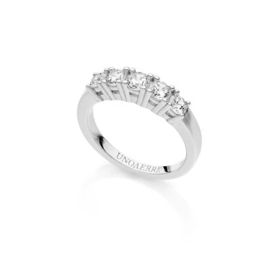 Anello Donna Unoaerre Argento Bianco Veretta 5 Pietre Misura 13 6235/13 - Immagine 1 di 2