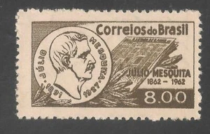 Brasil #942 (A459) En muy buen estado como nuevo - 1962 8cr Julio Mesqauita, periodista, periódico - Imagen 1 de 1