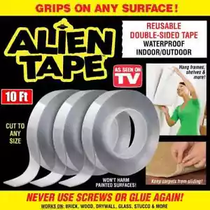 Alien Nano Tape ✅ Ruban adhésif double face résistant ✅ Ruban réutilisable transparent comme vu à la télévision - Photo 1 sur 8