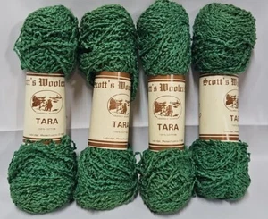  Friendly Scotts Woolen Mill Tara. 100% Cotton Kelly Green 4 Skeins Same Dye Lot - Picture 1 of 5