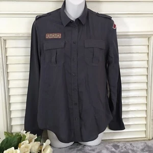 American Eagle Outfitters Women’s XS Button Front Shirt Patches Pockets Modal - Picture 1 of 9