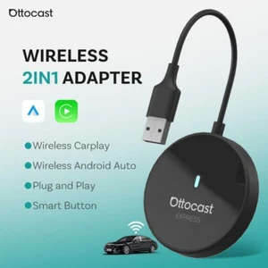 OTTOCAST Mini EXPRESS 2 en 1 Inalámbrico Carplay Android Adaptador Automático Bluetooth - Imagen 1 de 12