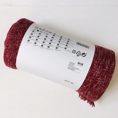 IKEA CROSSBANA Throw Blanket 51” x 67” Red Soft H-436 - Image 1 of 4