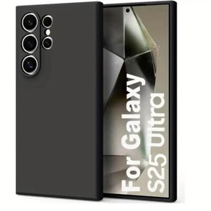 Black Silicone Case Cover for Samsung Galaxy S25 Ultra - Picture 1 of 9