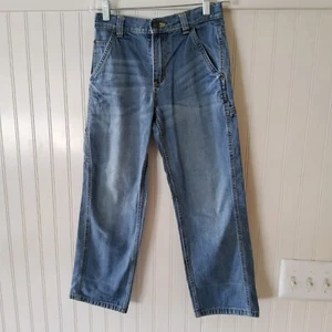 Wrangler Hero Original Relaxed Straight Boys Size 10 Blue Jeans Adjustable Waist - Picture 1 of 17